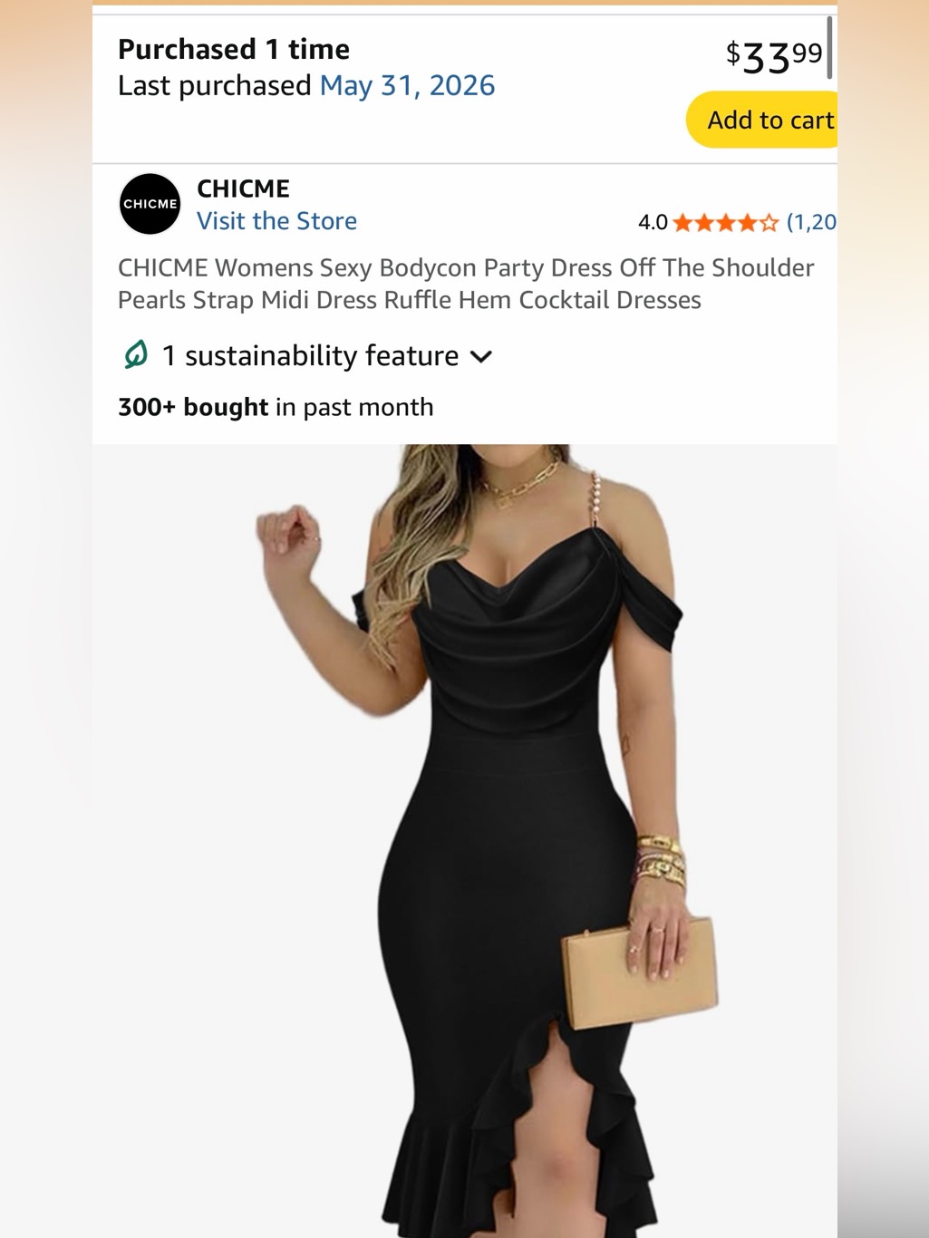 Chicme Black Off-Shoulder Ruffle Midi Dress